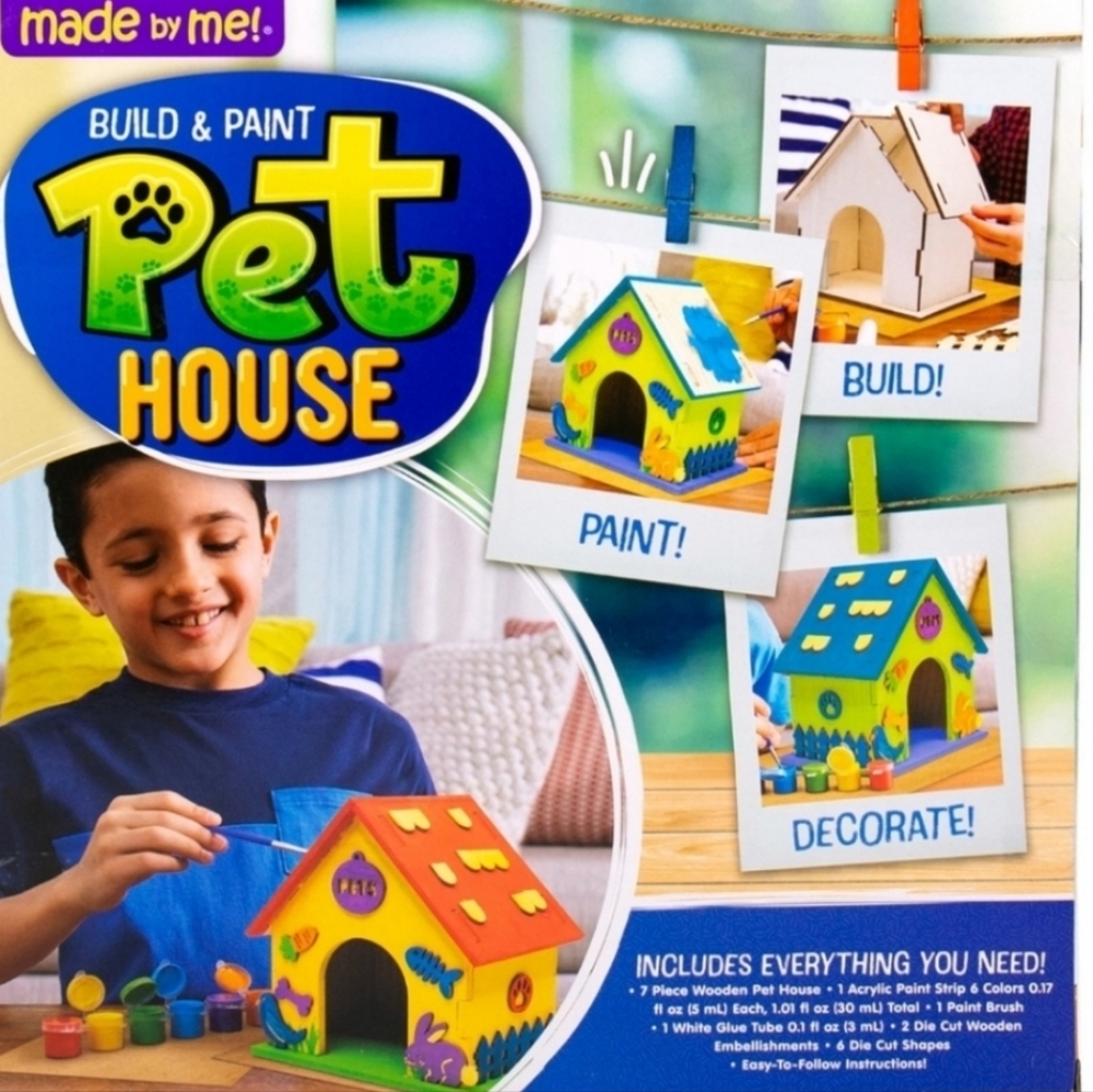 Made By Me Build & Paint Your Own Pet House NWT